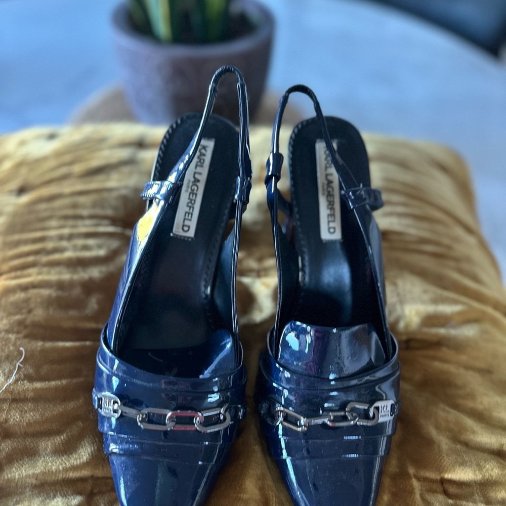 Karl Lagerfeld Women's Navy Slingback Heels